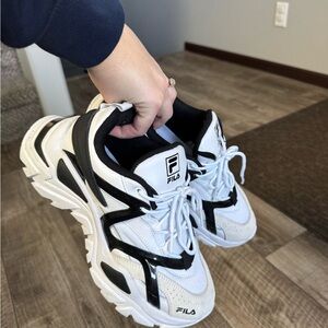 Fila Black and White Athletic Shoes